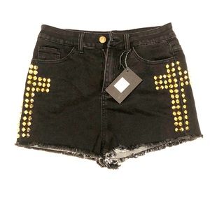 Missguided Studded Denim Shorts